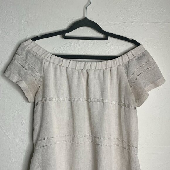 ASTR the Label Off Shoulder Shift Dress Beige Khaki‎ Knit Size Medium - Picture 2 of 11